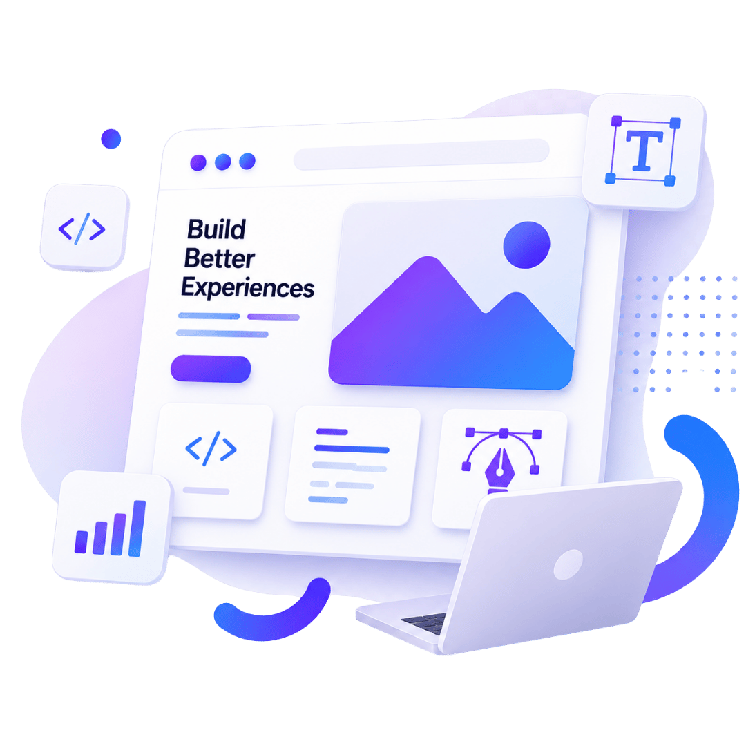 Modern client website mockup with desktop and mobile previews, performance metrics, and enquiry-focused design